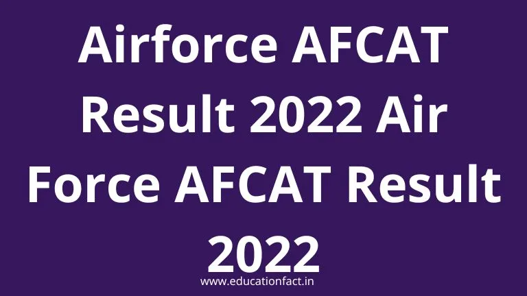 Airforce AFCAT Result 2022